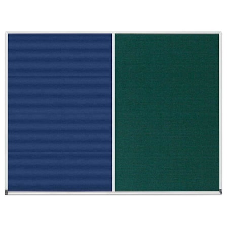 United Visual Products Double Door Radius Corkboard, 60"x36", Sat UV7004RC-SATIN-CLOUD